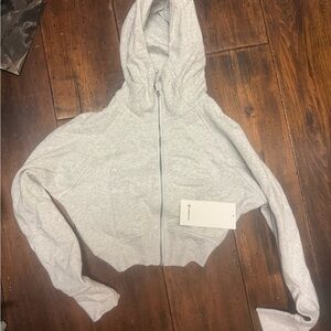 Gray Lululemon Cropped Fullzip Hoodie